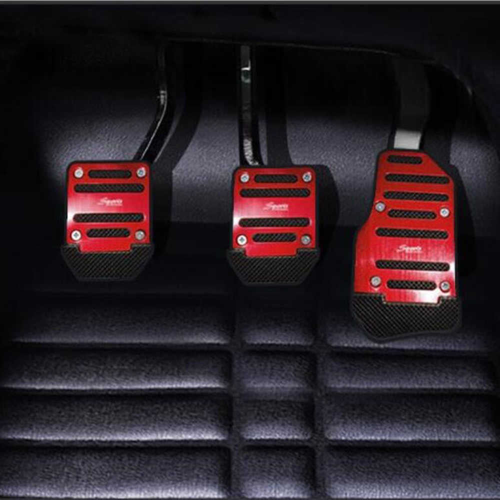 Oshotto 3 Pcs Non-Slip Manual CS-373 Car Pedals Kit Sports Pad Covers Set for All Cars (Red)