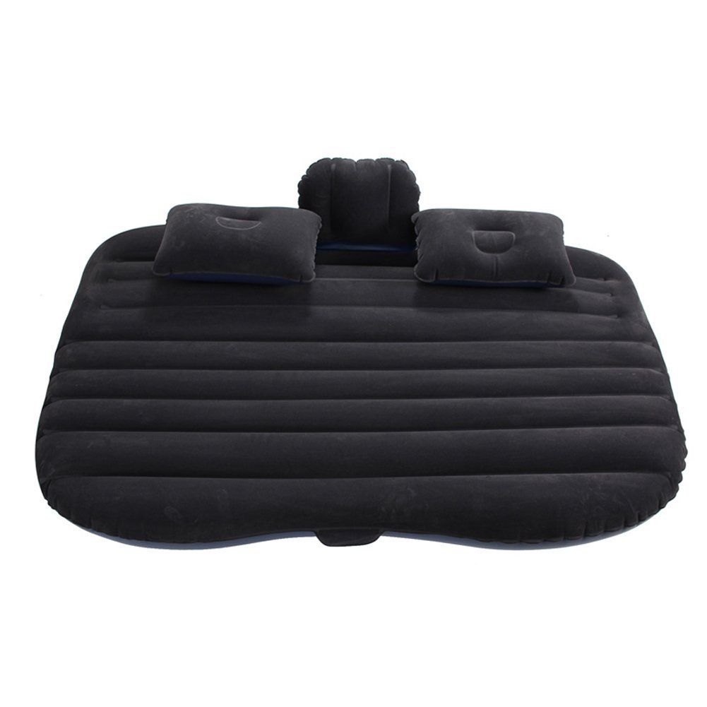 Oshotto Multifunctional Car Travel Inflatable Bed Mattress with Two Air Pillows, Car Air Pump and Repair kit for All Cars (Black)