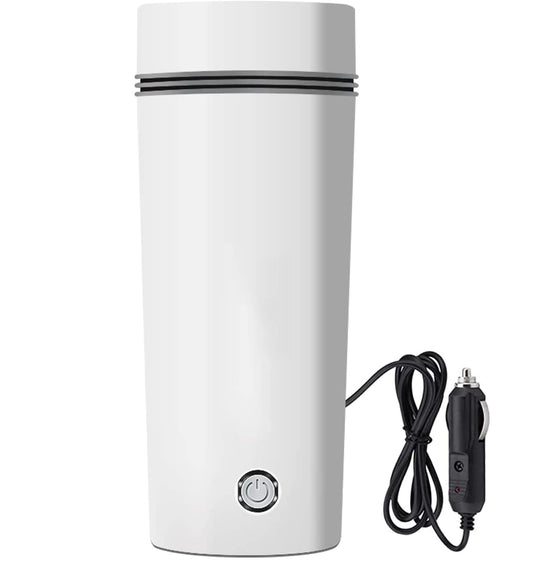 Oshotto 12V Portable Electric Kettle Cup Stainless Steel Electric Kettle Auto Shut-off For Travel Camping, Road Trip for Cars (350ml)