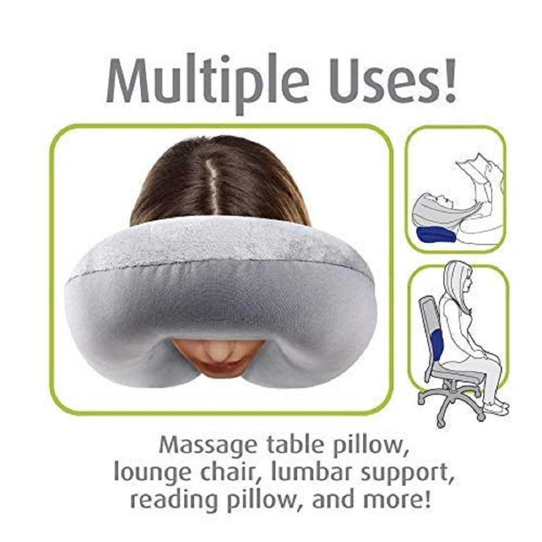 Oshotto U Shape Memory Foam Travel Car Neck Pillow for All Cars (Black)