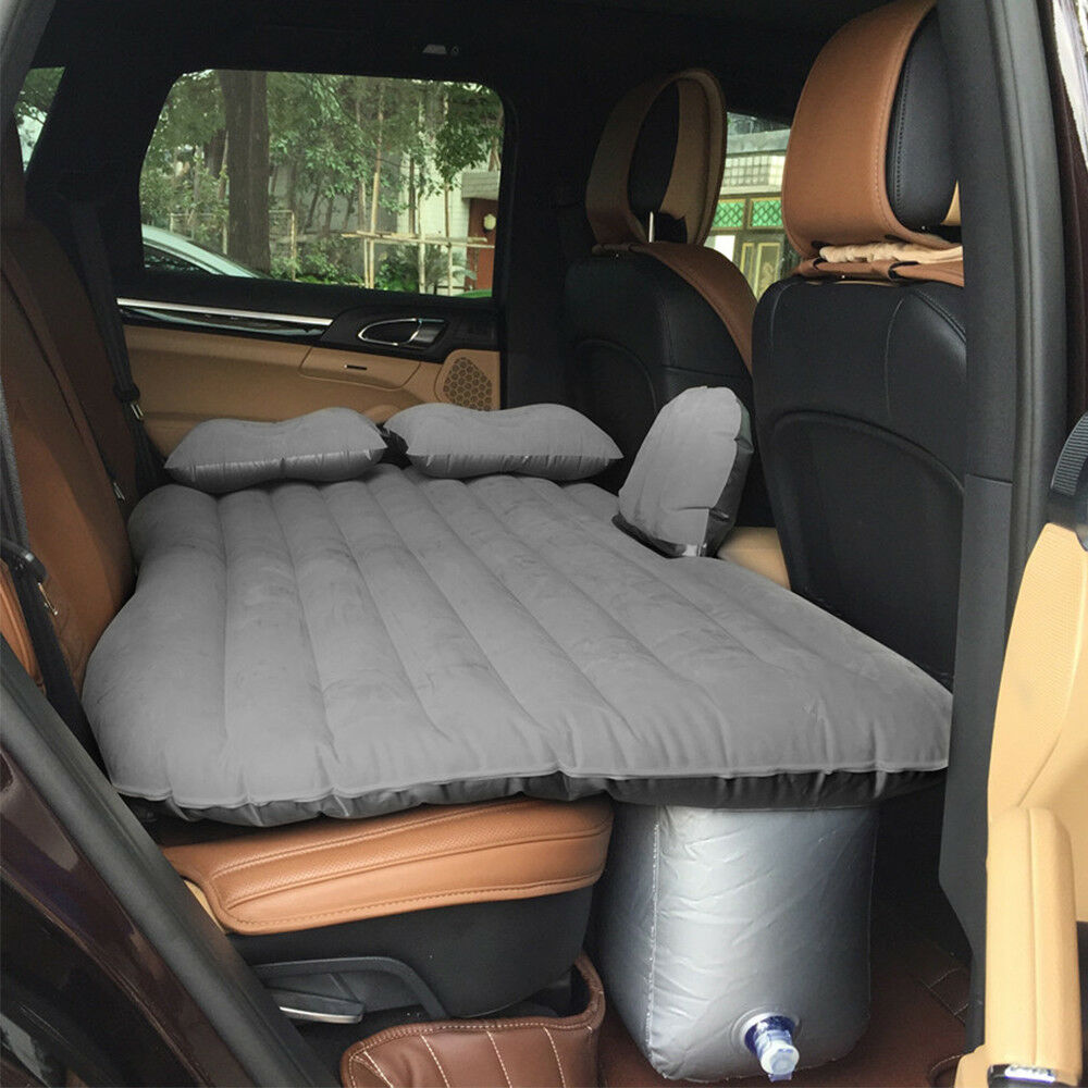 Oshotto Multifunctional Car Travel Bed Mattress with Two Air Pillows, Car Air Pump for All Cars (Grey)