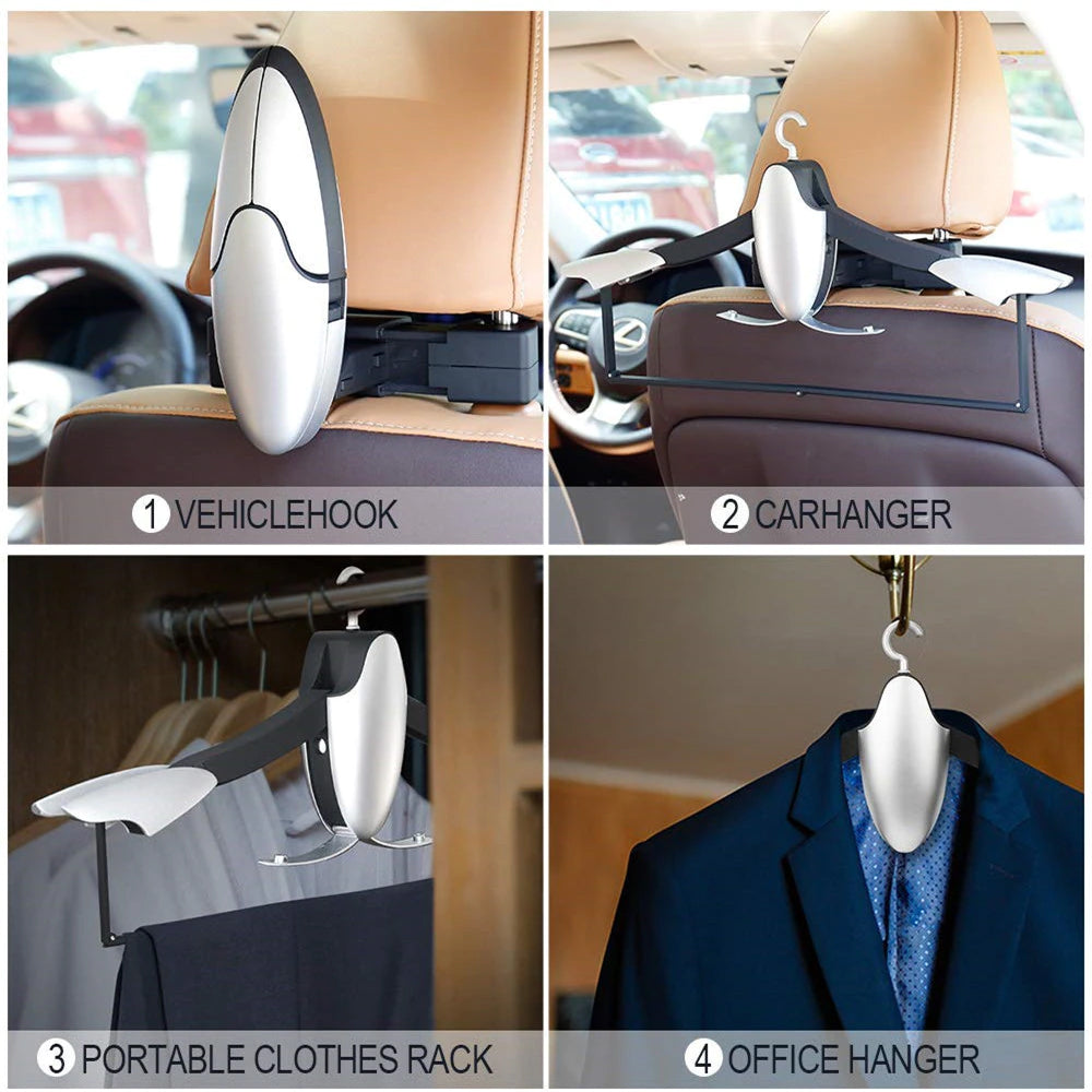 Oshotto CH-05 Multifunctional Foldable ABS Headrest Car Coat Hanger for Suit Coats Blazer Jackets
