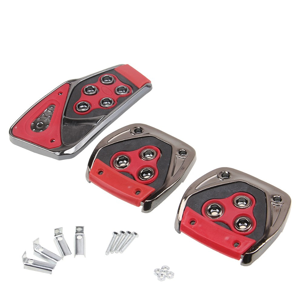 Oshotto 3 Pcs Non-Slip Manual CS-375 Car Pedals kit Pad Covers Set for All Cars (Red)