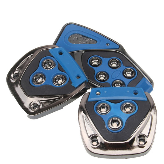 Oshotto 3 Pcs Non-Slip Manual CS-375 Car Pedals kit Pad Covers Set for All Cars (Blue)