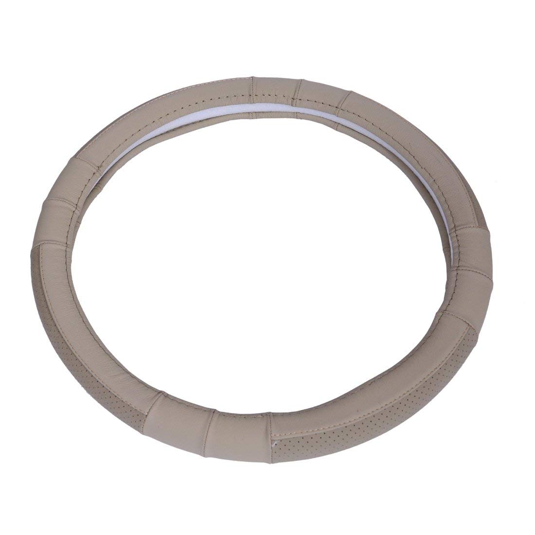 Oshotto SC-010 Leather Car Steering Cover (Beige,Medium)