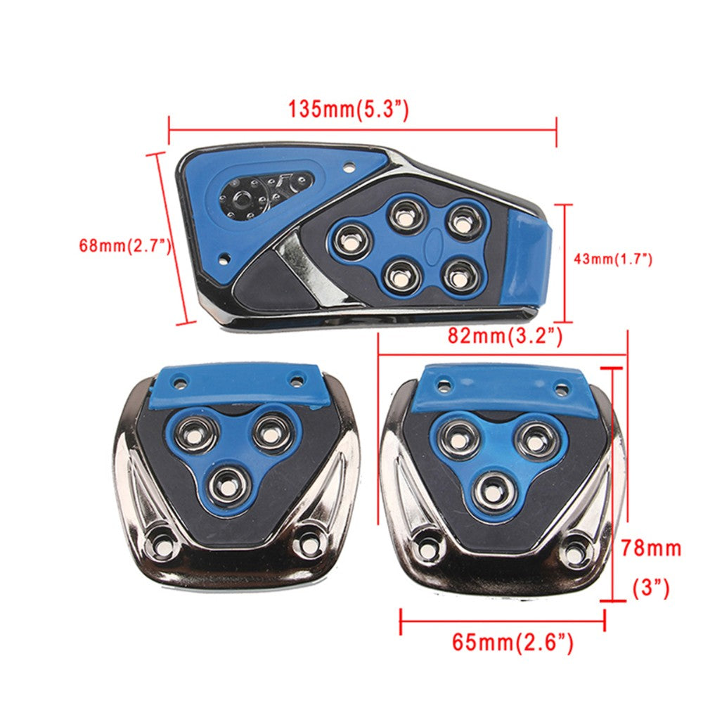 Oshotto 3 Pcs Non-Slip Manual CS-375 Car Pedals kit Pad Covers Set for All Cars (Blue)
