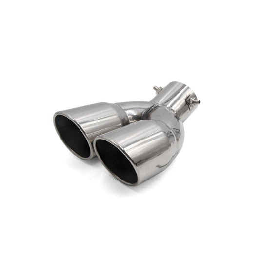 Oshotto Stainless Steel Dual Pipe SS-011 Car Exhaust Muffler Silencer Cover Universal for All Cars (Chrome)