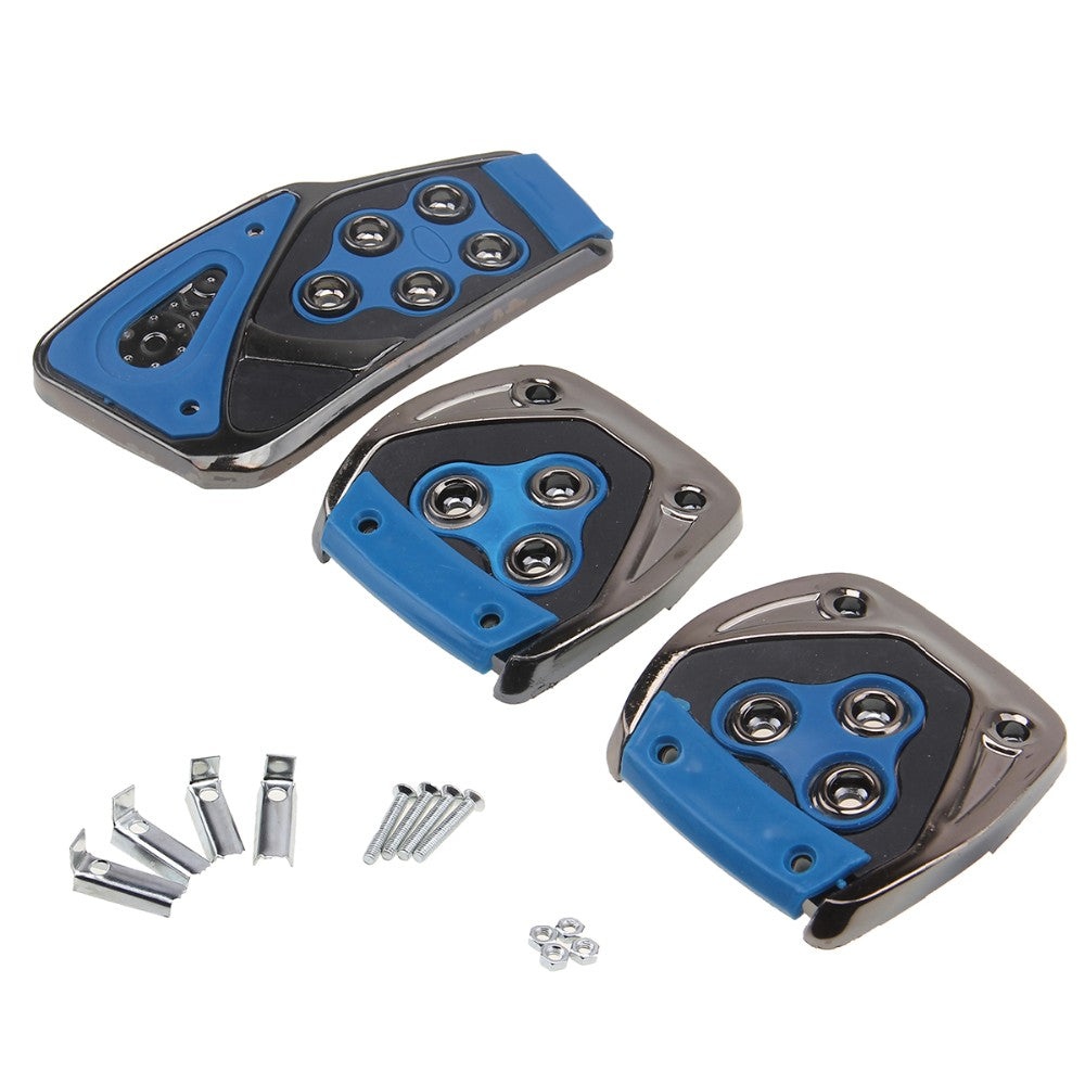 Oshotto 3 Pcs Non-Slip Manual CS-375 Car Pedals kit Pad Covers Set for All Cars (Blue)