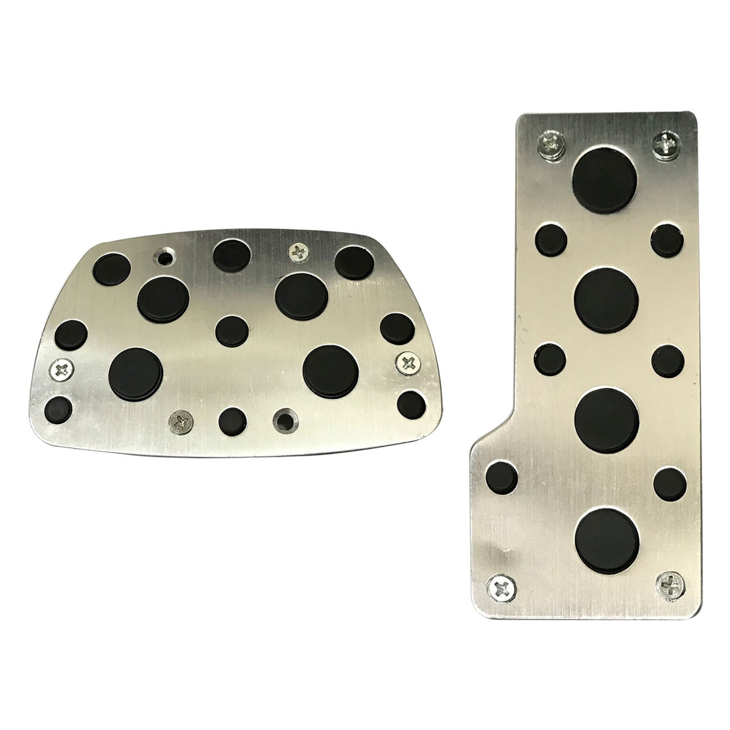 Oshotto 2 Pcs Non-Slip Automatic Transmission CS-04 Car Pedals Kit Pad Covers Set for All Cars (Black, Chrome)