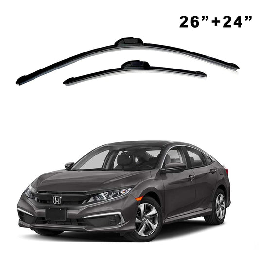 Oshotto Frameless (O.E.M Type) Wiper Blades Compatible with Honda Civic Old (26" / 24")