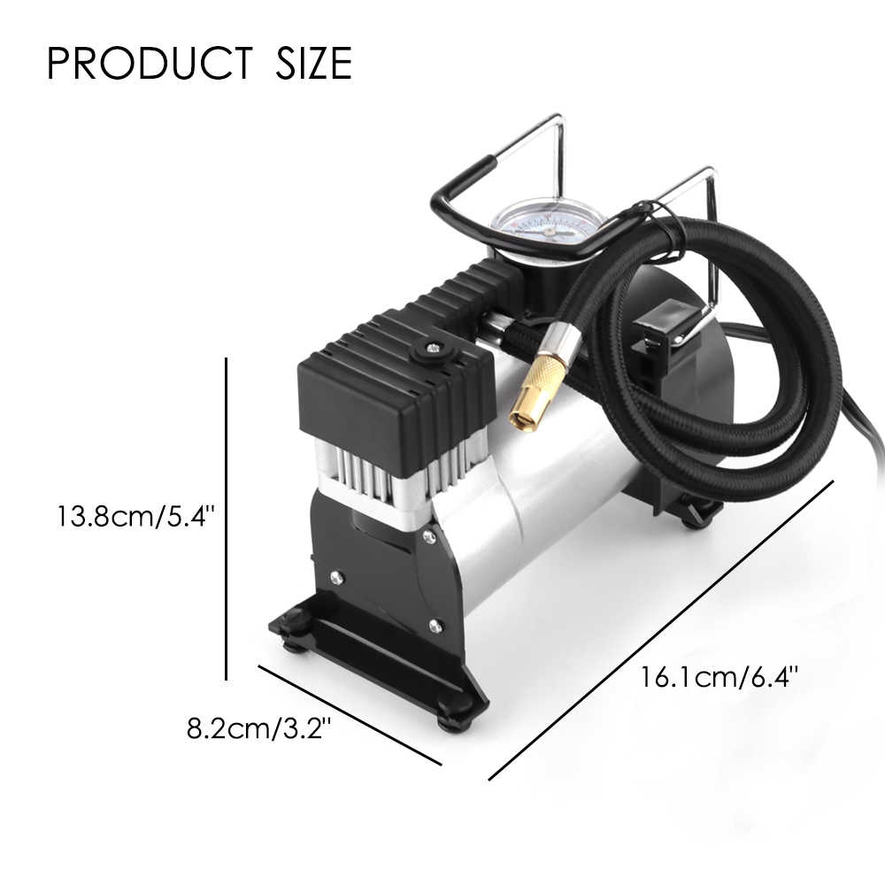 Oshotto 12V Tire Inflator/Air Compressor Metal Body Suitable for All Cars, Sedan & SUV