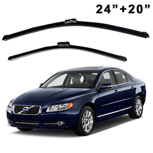 Oshotto Frameless (O.E.M Type) Wiper Blades Compatible with Volvo S-80 (24" / 20")