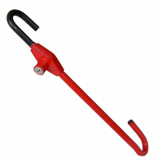 Oshotto Anti-Theft Car Steering Lock Brake Pedal/Steering Adjustable Steel Locking Bar for All Cars (Red)