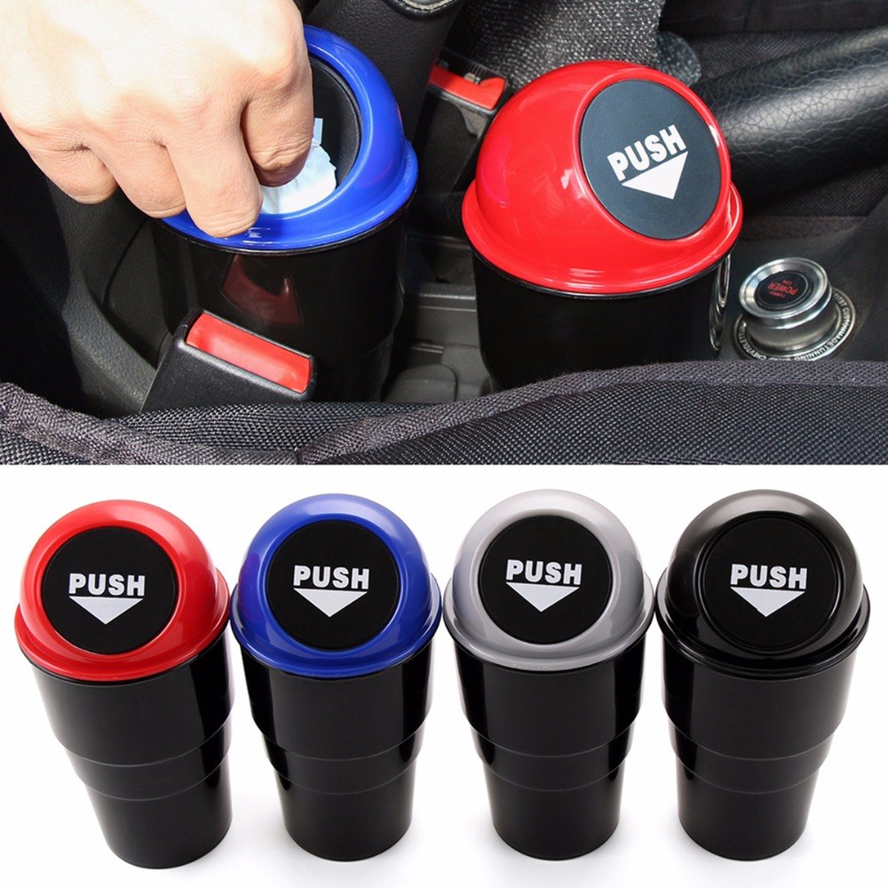 Oshotto Car Dustbin/Mini Car Trash Bin/Compact Car Garbage Bin/Car Garbage Can/Car Storage Bucket Trash Bag/Dust Case Holder Bin/Car Ashtray for All Cars (One Piece)