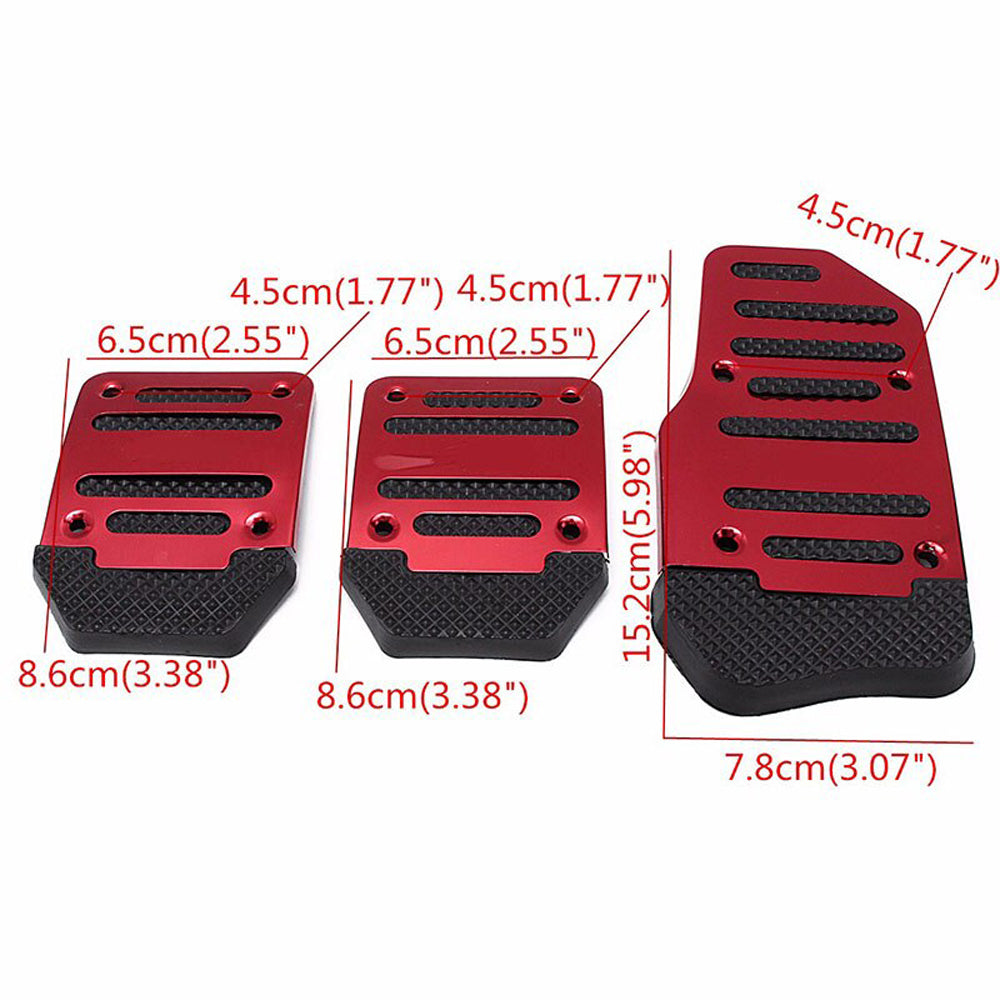 Oshotto 3 Pcs Non-Slip Manual CS-373 Car Pedals Kit Sports Pad Covers Set for All Cars (Red)