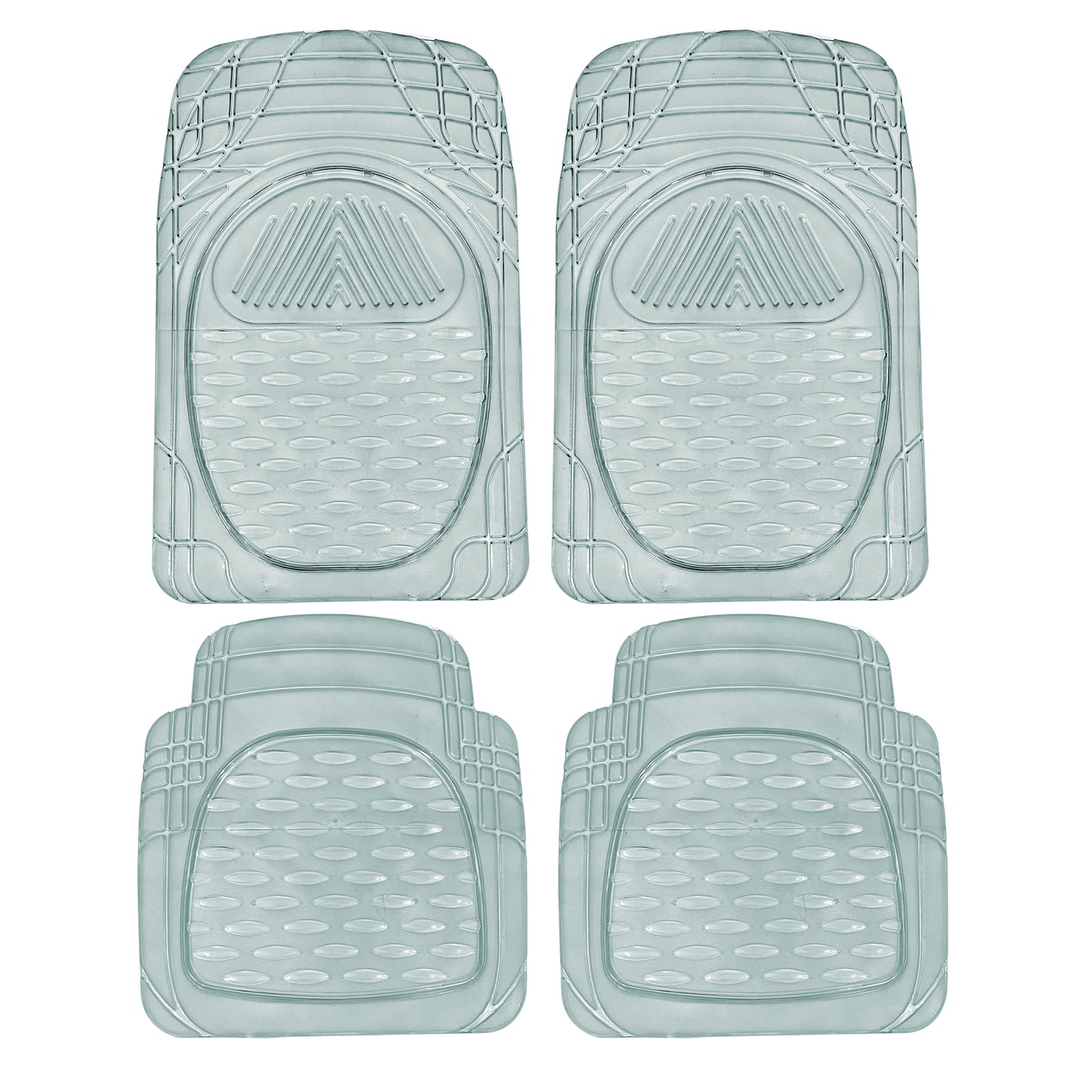 Oshotto Transparent (6204) Car Foot Mat Universal for All Cars (Set of 4, Transparent)