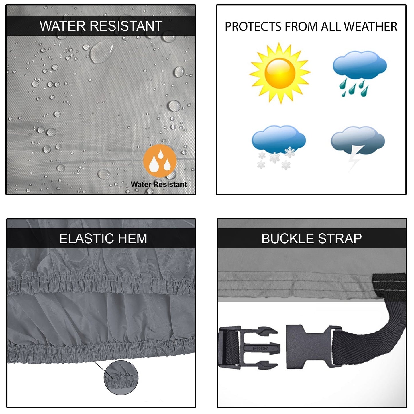 Oshotto 100% Dust Proof, Water Resistant Grey Car Body Cover with Mirror Pocket For Tata Safari/Storme