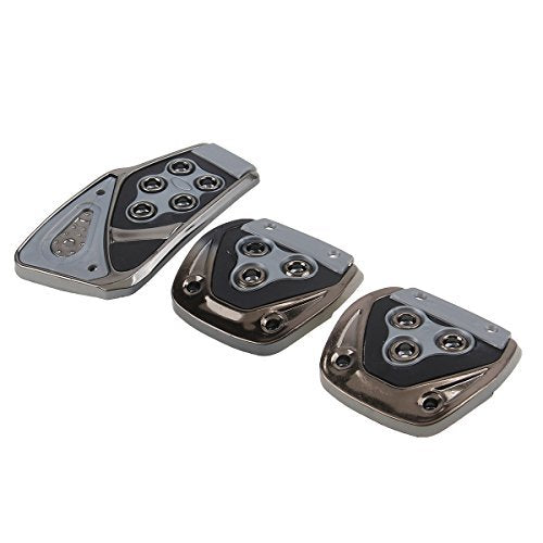 Oshotto 3 Pcs Non-Slip Manual CS-375 Car Pedals kit Pad Covers Set for All Cars (Grey)