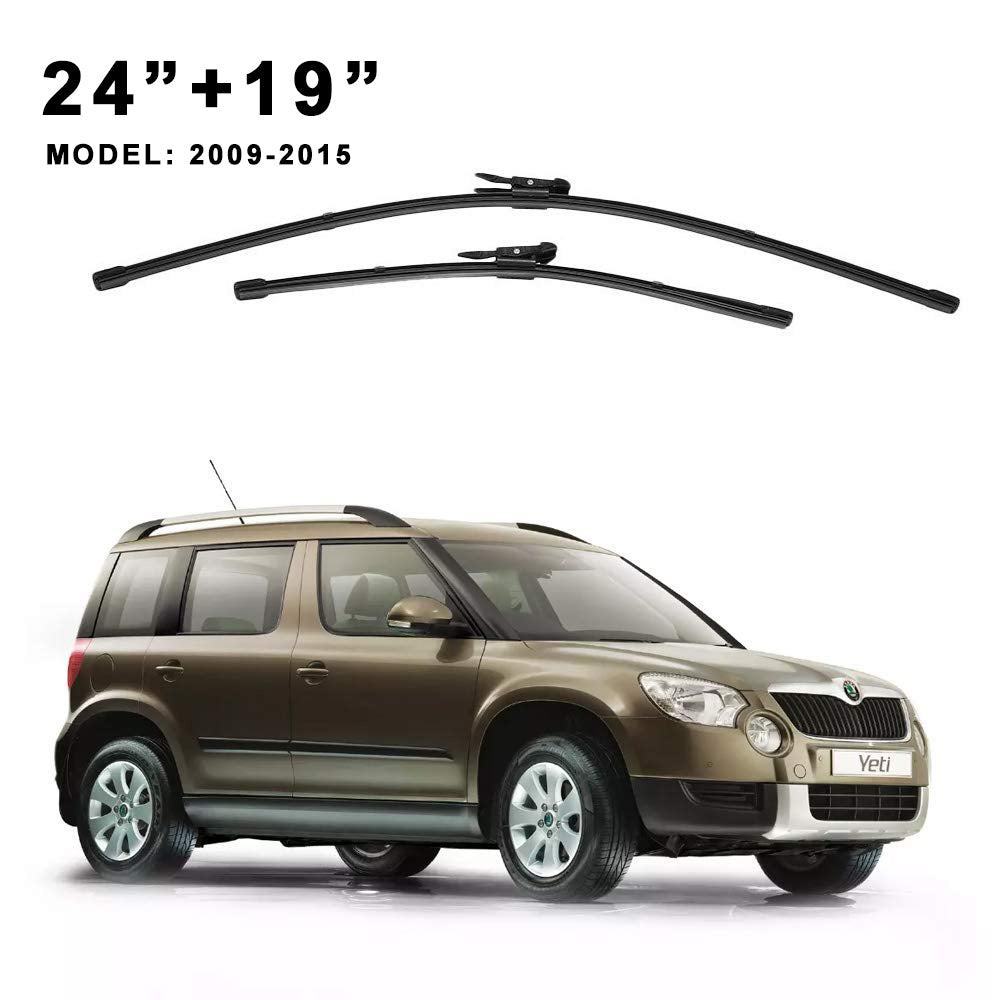 Oshotto Frameless (O.E.M Type) Wiper Blades Compatible with Skoda Yeti 2009-2015 (24"/19")