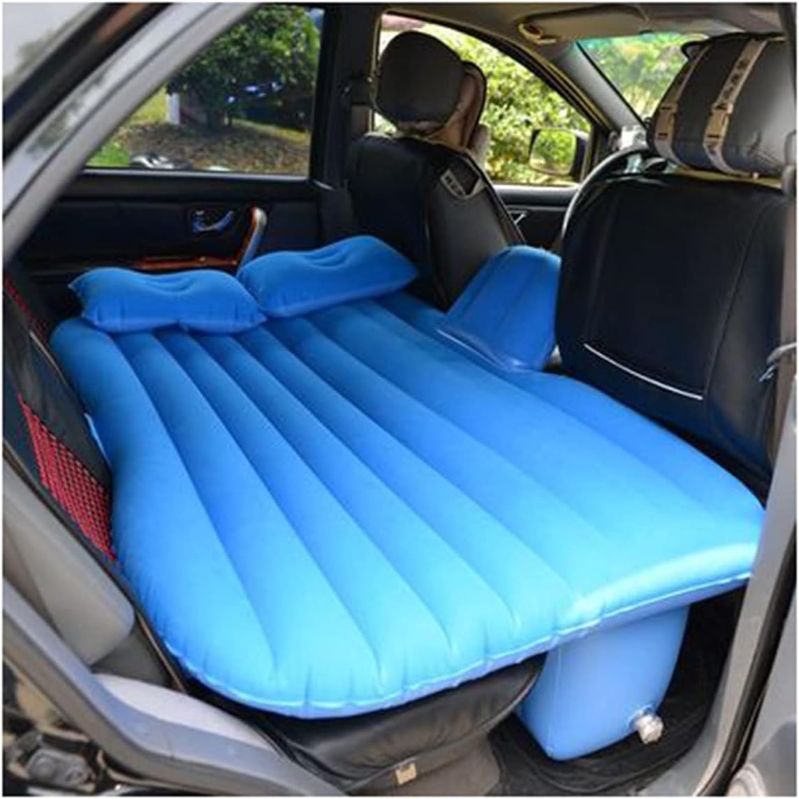 Oshotto Multifunctional Car Travel Inflatable Bed Mattress with Two Air Pillows, Car Air Pump and Repair kit for All Cars (Blue)
