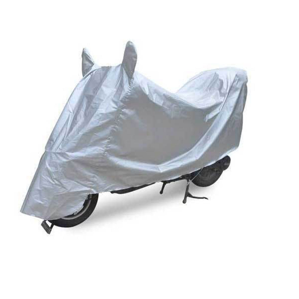 Oshotto Dust Proof Water Resistant Double Mirror Pocket Silvertech Universal Bike Body Cover (Silver)