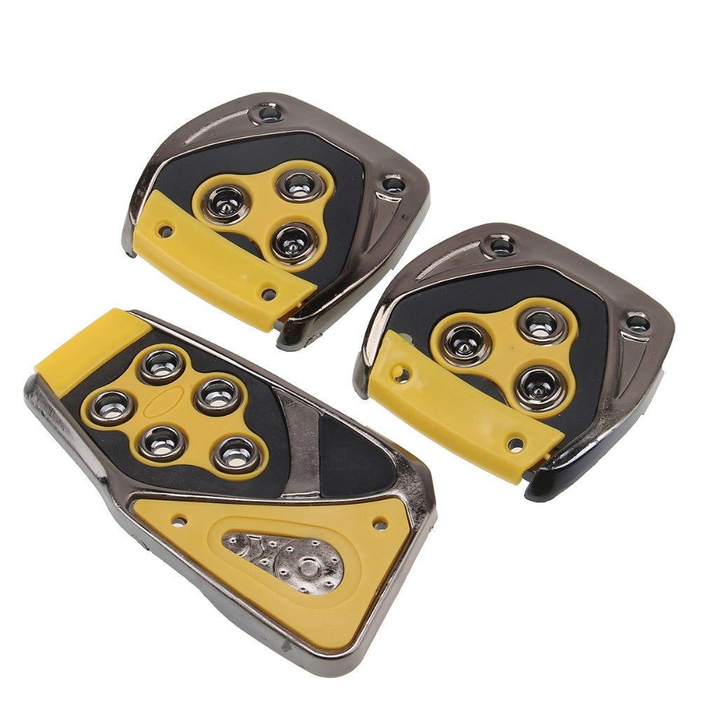 Oshotto 3 Pcs Non-Slip Manual CS-375 Car Pedals kit Pad Covers Set for All Cars (Yellow)