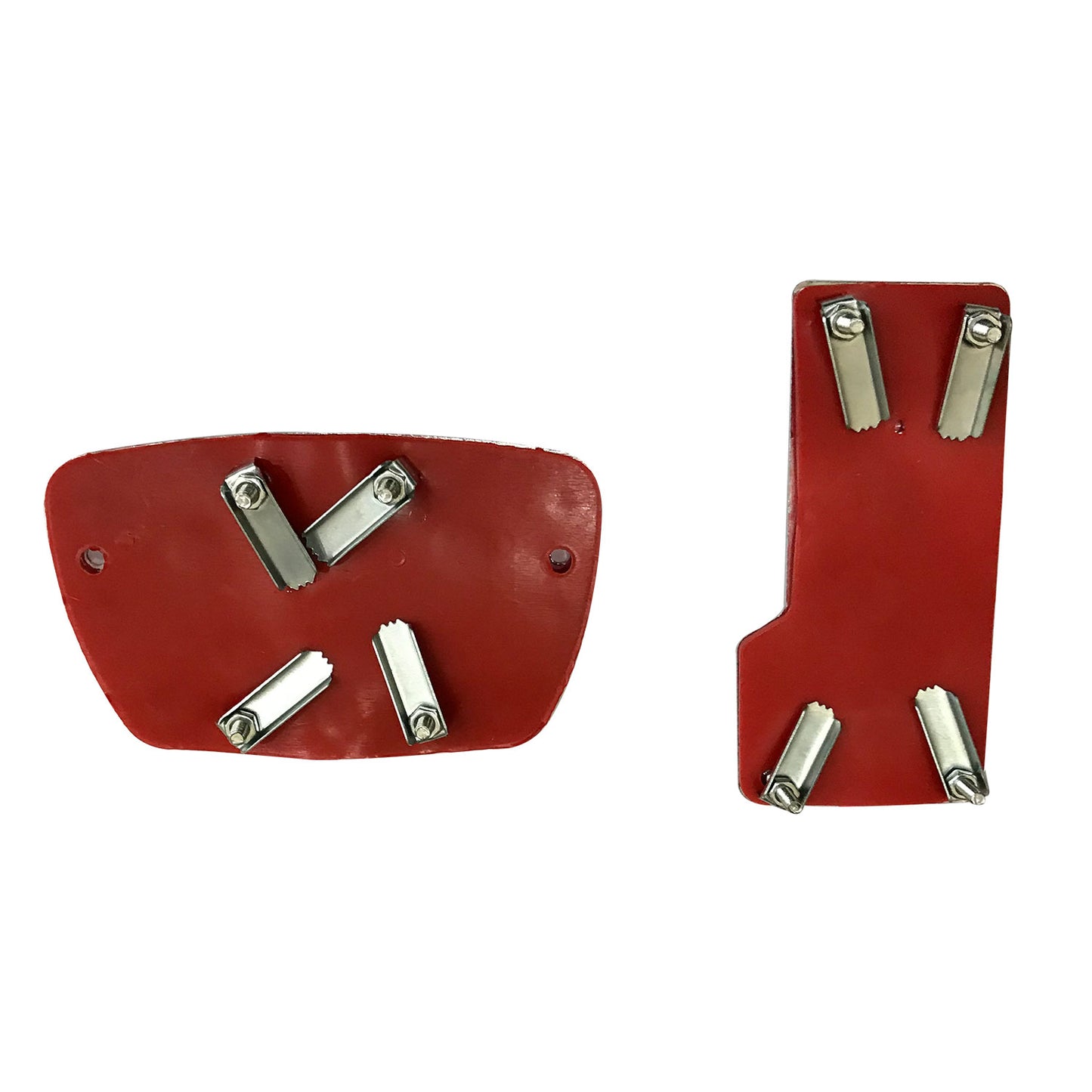 Oshotto 2 Pcs Non-Slip Automatic Transmission CS-04 Car Pedals Kit Pad Covers Set for All Cars (Red, Chrome)
