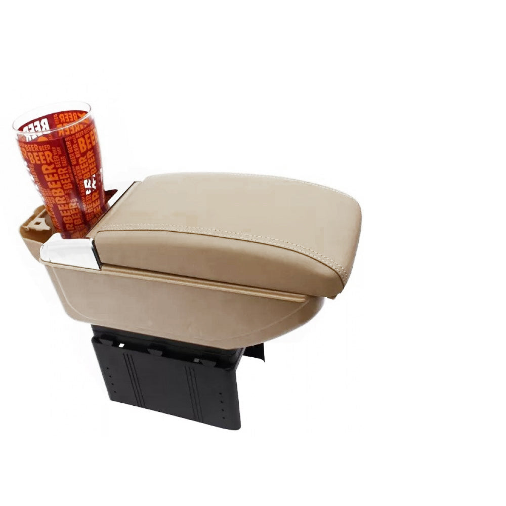 Oshotto PU Leather AR-01 Car Armrest Console Box For All Cars - Beige