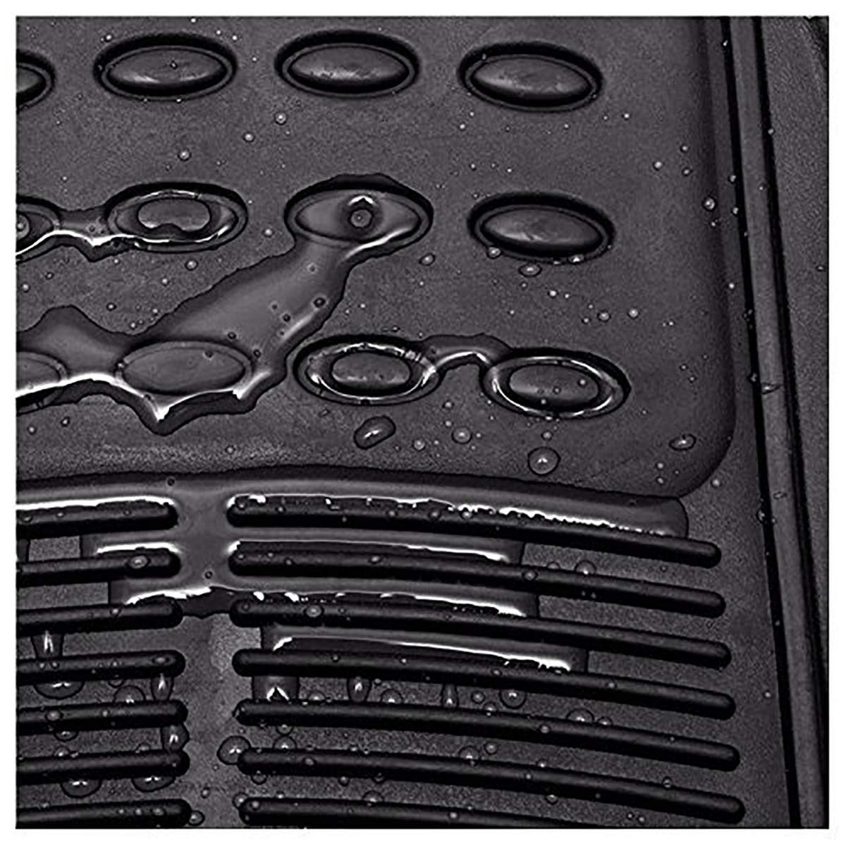 Oshotto Anti Skid Rubber Car Foot Mat for All Cars (Set of 4, Black)
