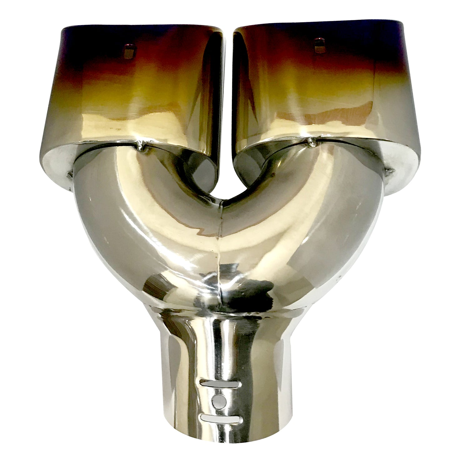 Oshotto Stainless Steel Dual Pipe SS-017 Car Exhaust Muffler Silencer Cover Universal for All Cars (Multicolor)