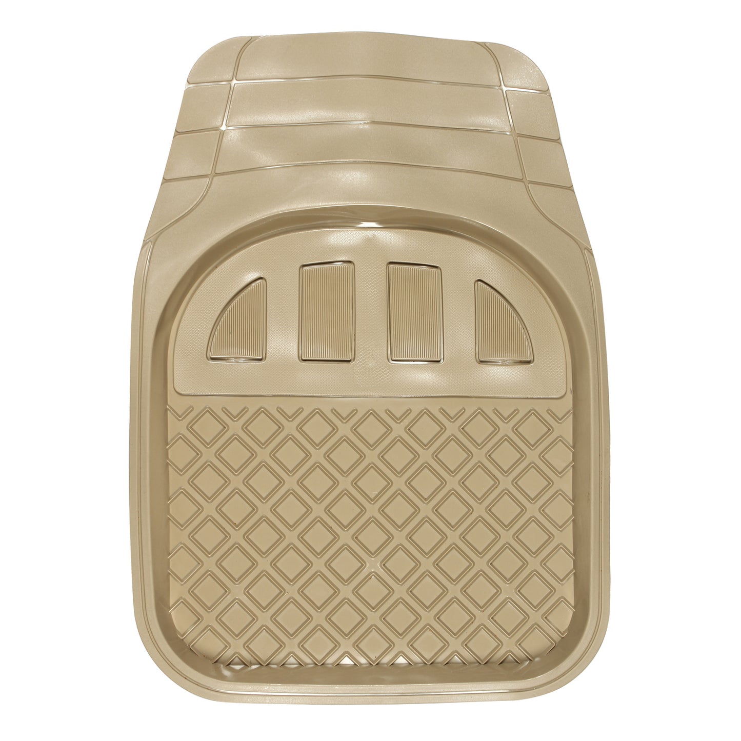 Oshotto Anti Skid Rubber Car Tray Foot Mat for All Car Trays (Set of 5, Beige)