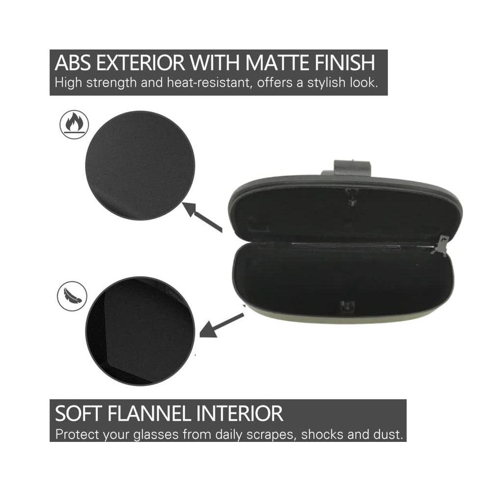 Oshotto Visor Sunglasses Case Holder with Clip Closure for Cars (Black)