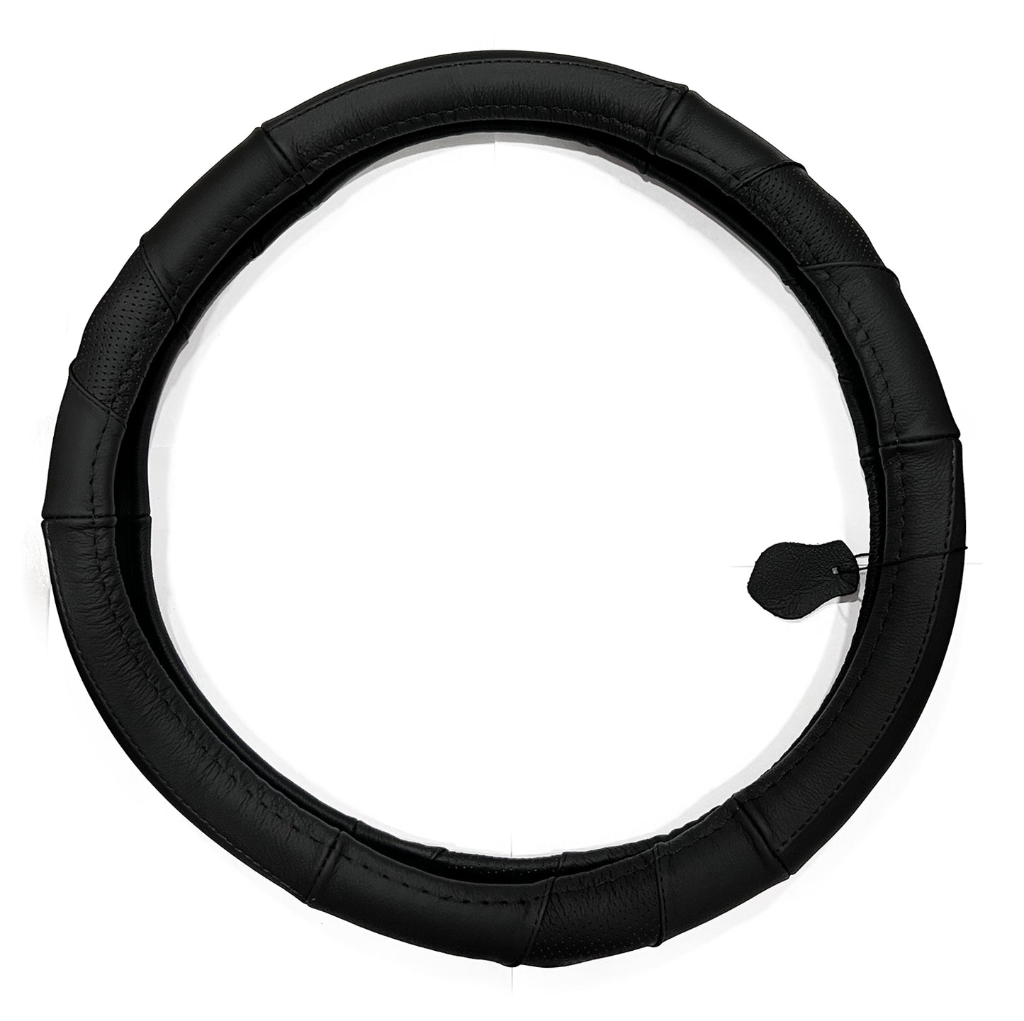 Oshotto SC-004-A Leather Car Steering Cover (Black,Medium)