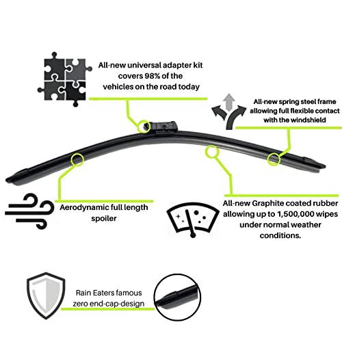 Oshotto Frameless (O.E.M Type) Wiper Blades Compatible with Mercedes Benz S Class (24"/24")
