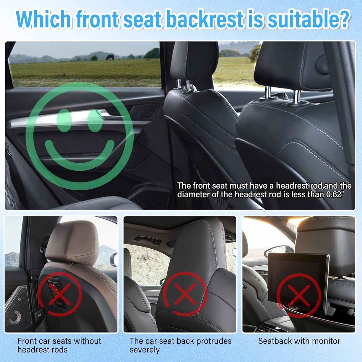 Oshotto (FT-08) Car Back Seat Tray Table with Phone Mount, Foldable Laptop Desk and Food Eating Tray for Vehicles (Black)
