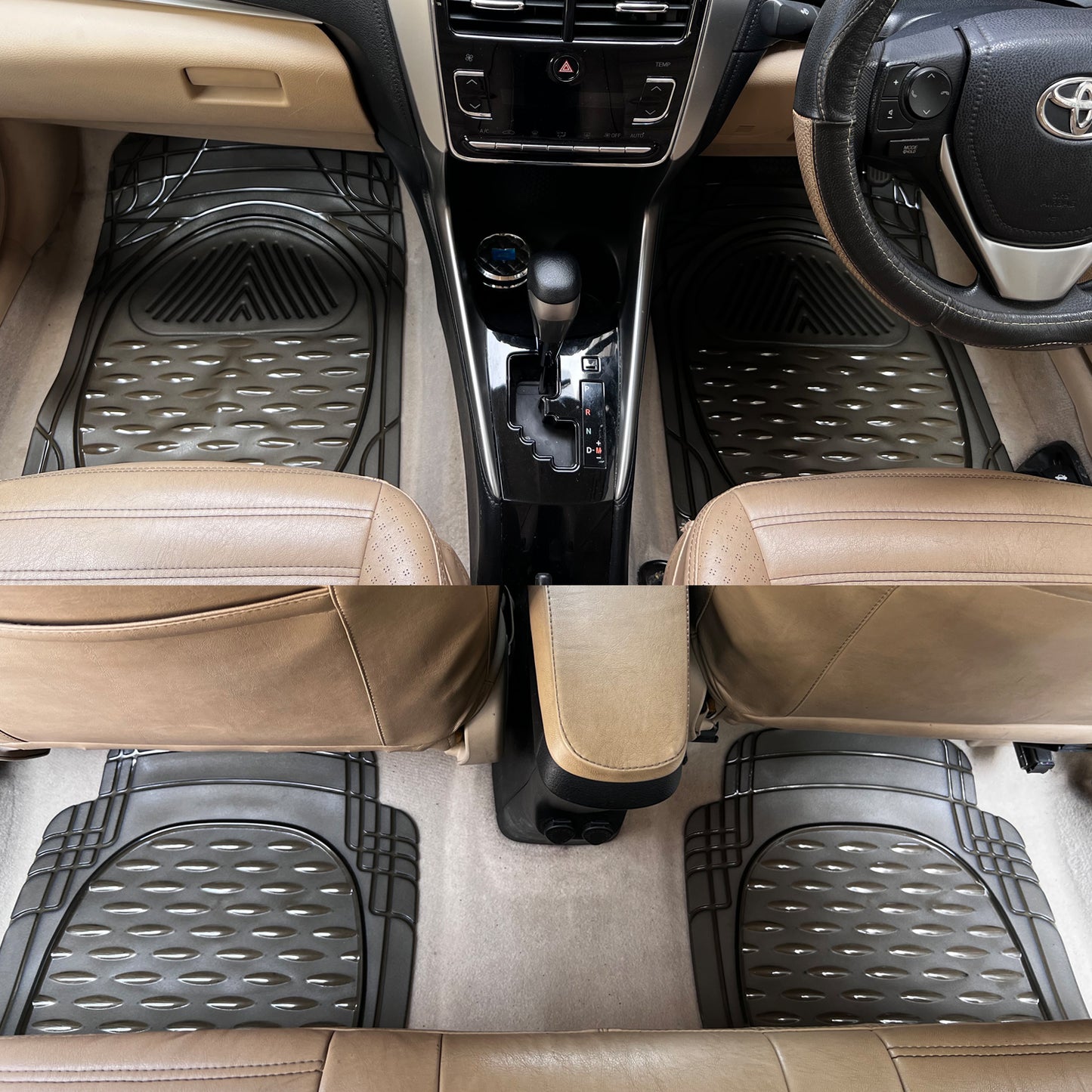 Oshotto Transparent (6204) Car Foot Mat Universal for All Cars (Set of 4, Smoky)