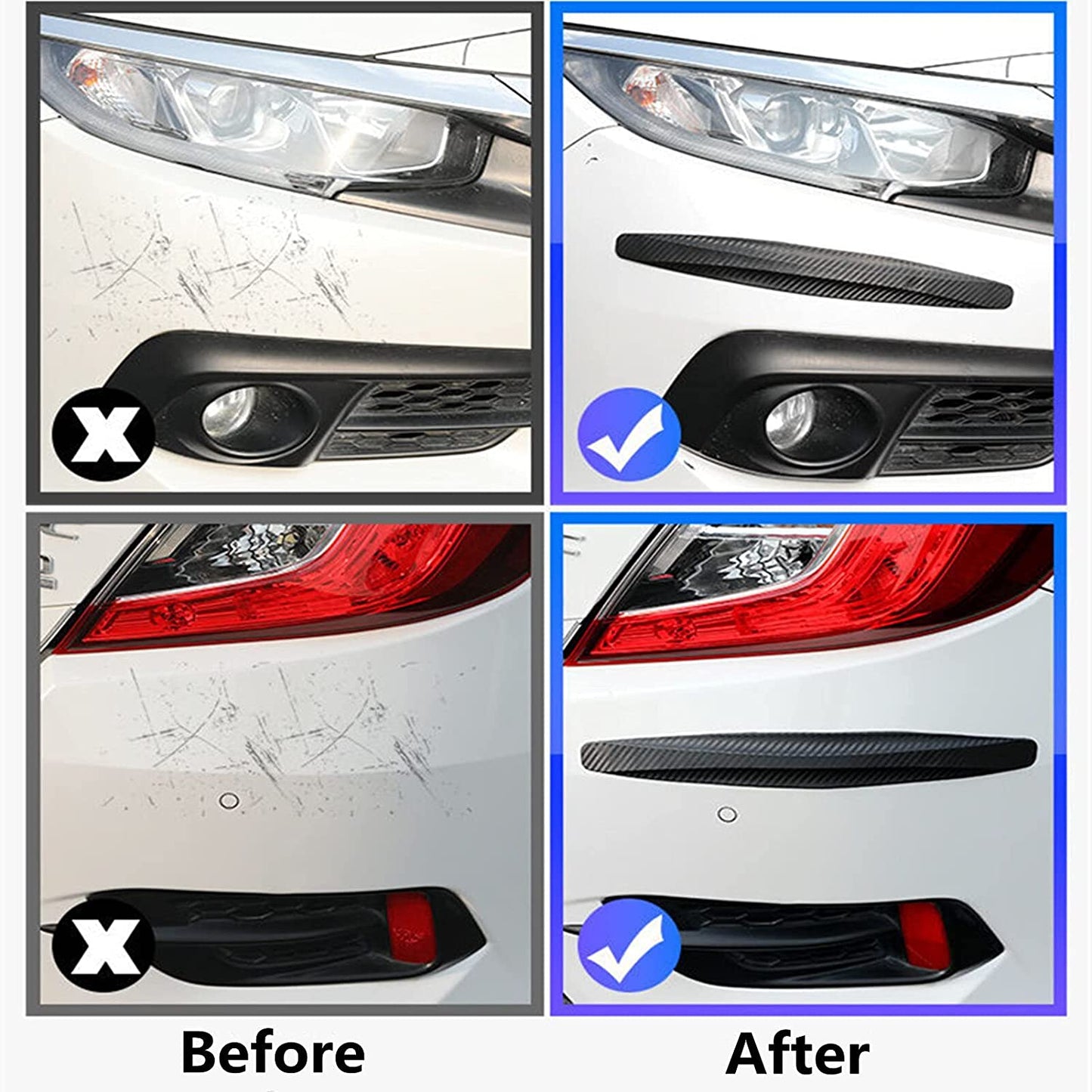 Oshotto (BP-03) Car Black Rubber Bumper Protector/Corner Molding for All Cars -(Set of 4 pcs)