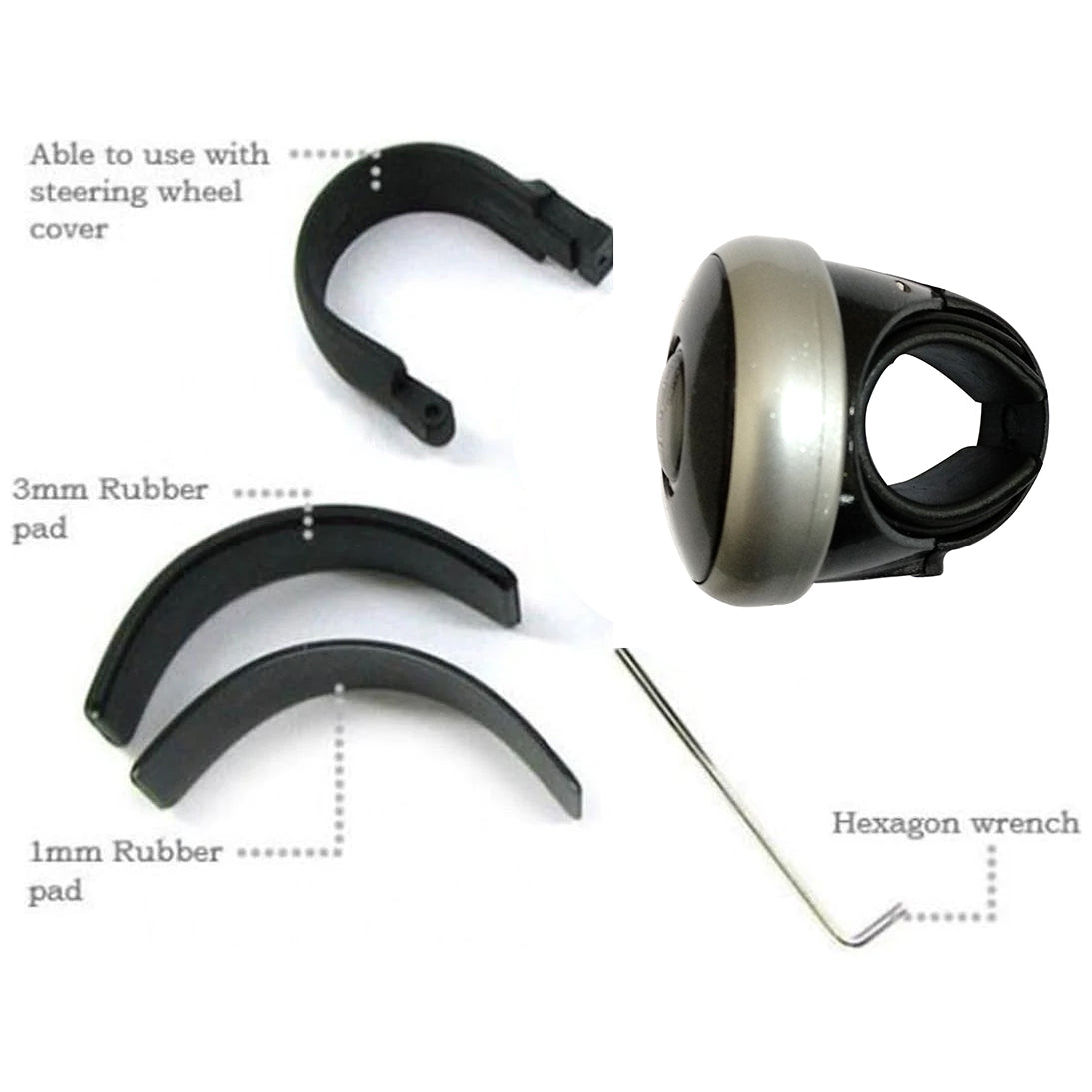 Oshotto I-QUE Compact Power Handle (SK-017) Car Steering Spinner Wheel Knob (Black)