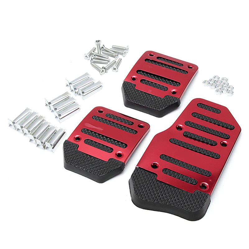 Oshotto 3 Pcs Non-Slip Manual CS-373 Car Pedals Kit Sports Pad Covers Set for All Cars (Red)