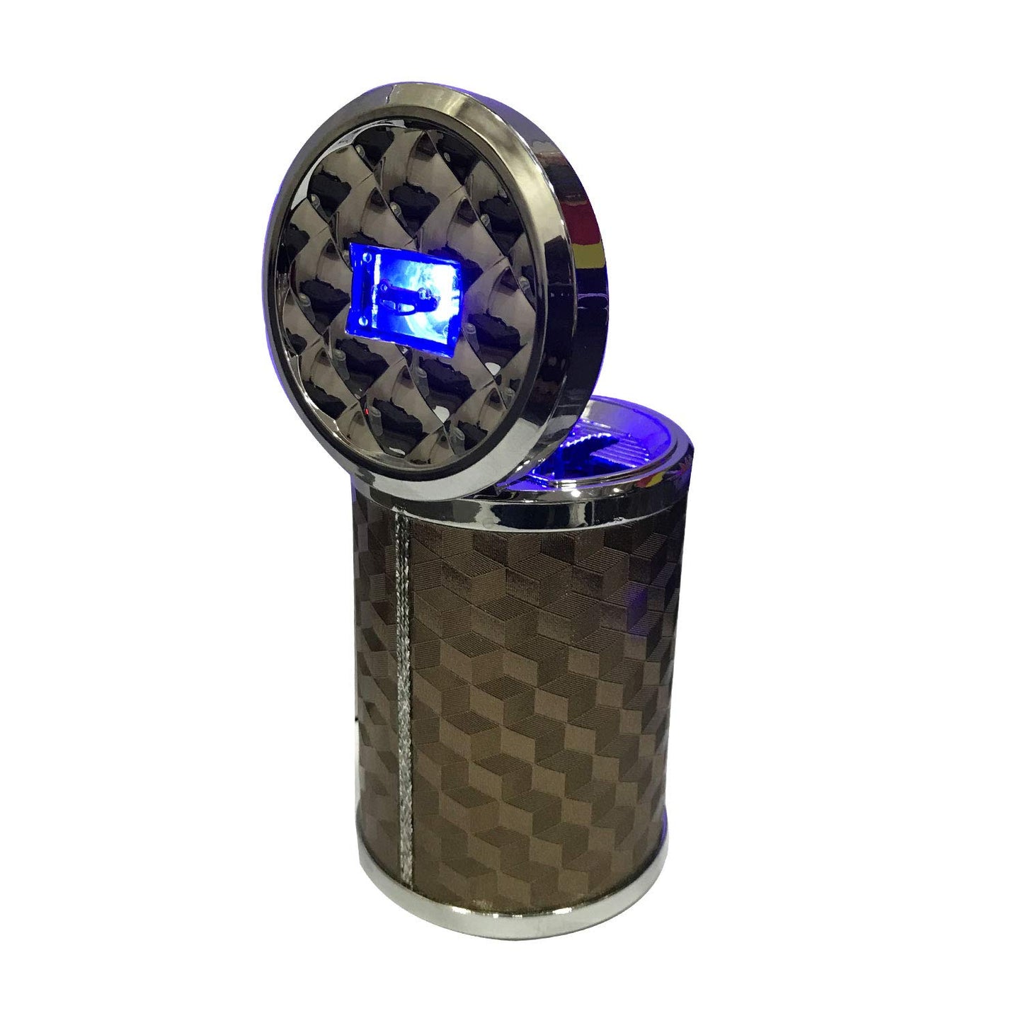Oshotto Premium Fire Proof C28 Car Ashtray with Stainless Steel Frame (Golden)