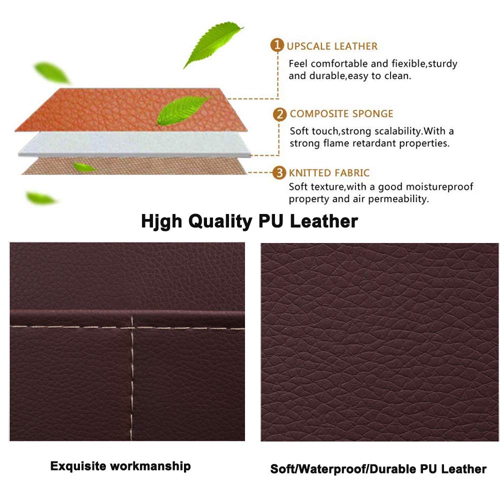 Oshotto Car Backseat Storage Organizer with Foldable Tray, Multi-Pocket for Bottles, Tissue Boxes Compatible with All Cars (Brown)