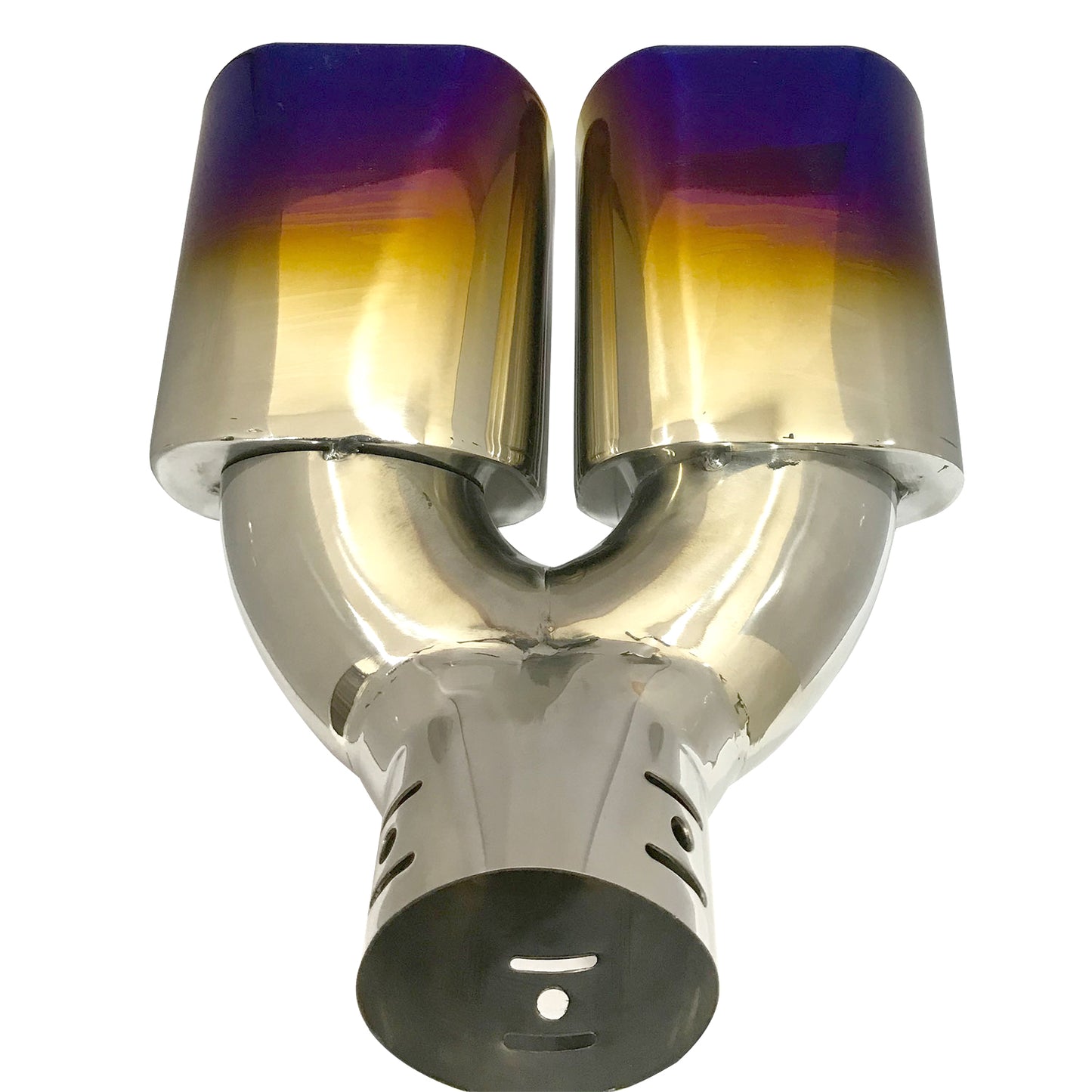 Oshotto Stainless Steel Dual Pipe SS-017 Car Exhaust Muffler Silencer Cover Universal for All Cars (Multicolor)