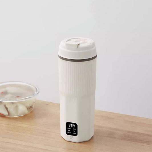 Oshotto 100-240V (CK06) Portable Electric Kettle 304 Stainless Steel Portable Kettle with 6 Temperature with Boil Dry Protection, BPA-Free For Travel Camping, Road Trip Warm White (450ml)