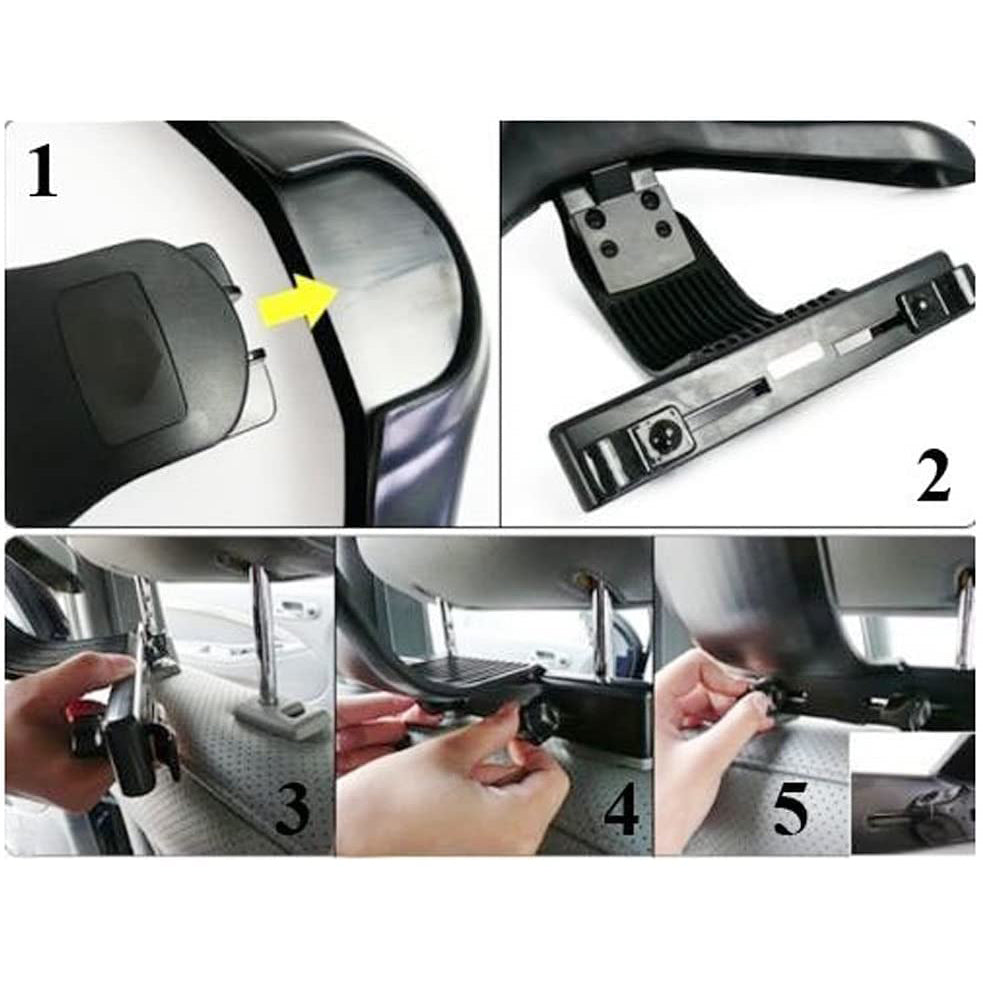Oshotto CH-04 Detachable Headrest Car Coat Hanger Back Seat Clothes Holder for Suit Coats Blazer Jackets for All Cars (Black)