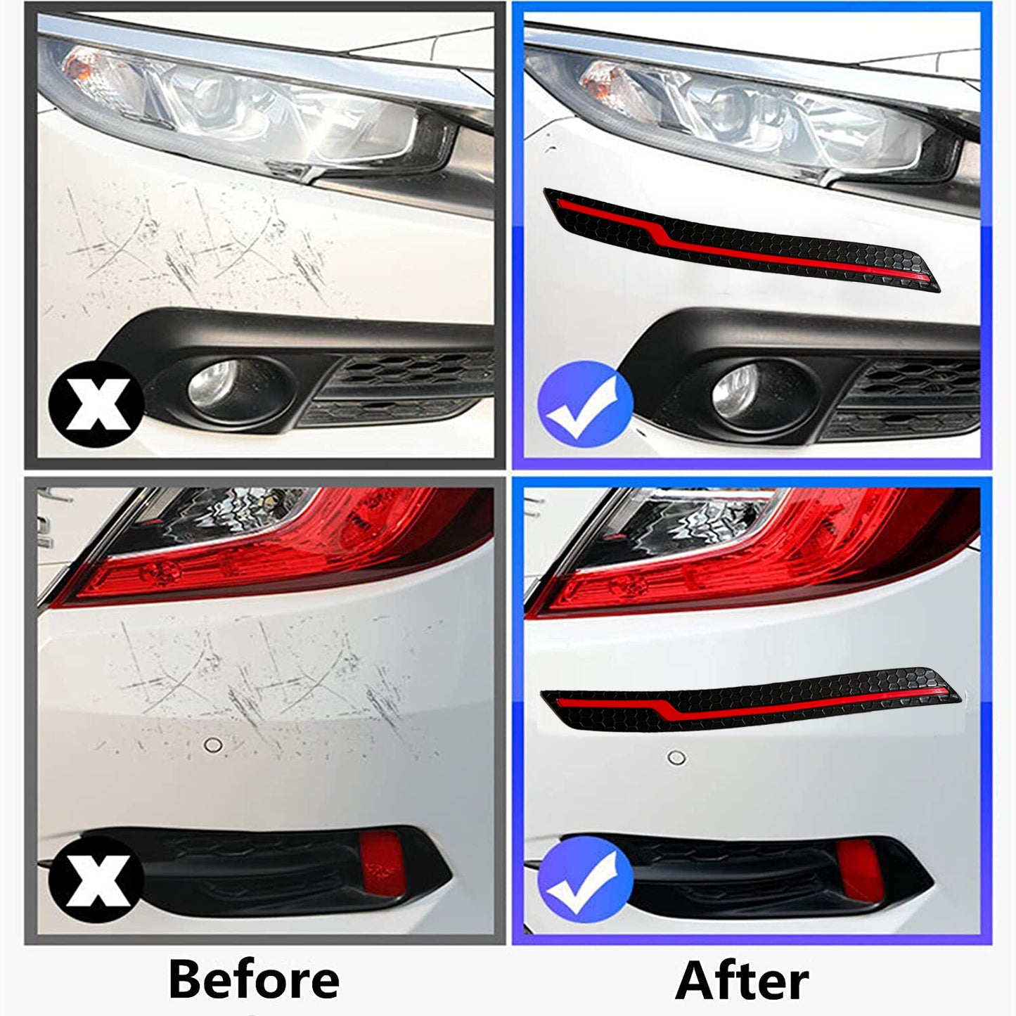 Oshotto (BP-05) Car Black Rubber Bumper Protector/Corner Moulding Compatible with All Cars (Set of 4 Pcs)