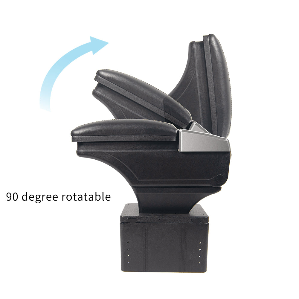 Oshotto PU Leather AR-01 Car Armrest Console Box For All Cars - Black