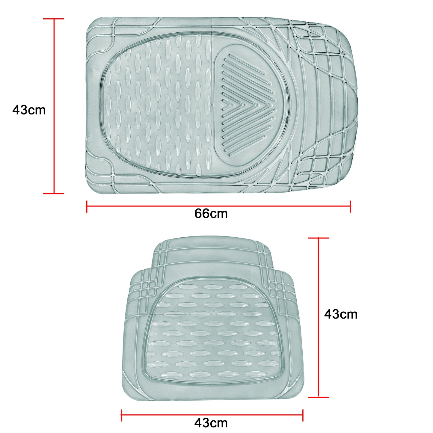 Oshotto Transparent (6204) Car Foot Mat Universal for All Cars (Set of 4, Transparent)