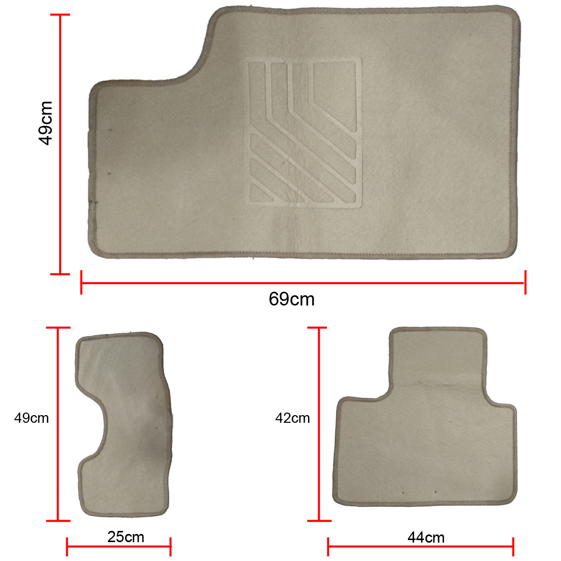 Oshotto/Matcon Carpet Foot mat Universal for All Cars (Set of 5, Beige)