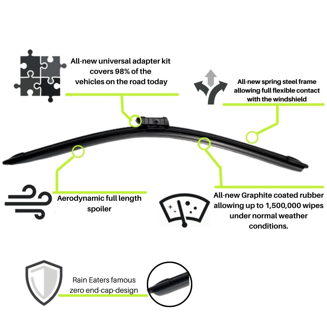 Oshotto Frameless (O.E.M Type) Wiper Blades Compatible with Volkswagen Jetta(24"/19")