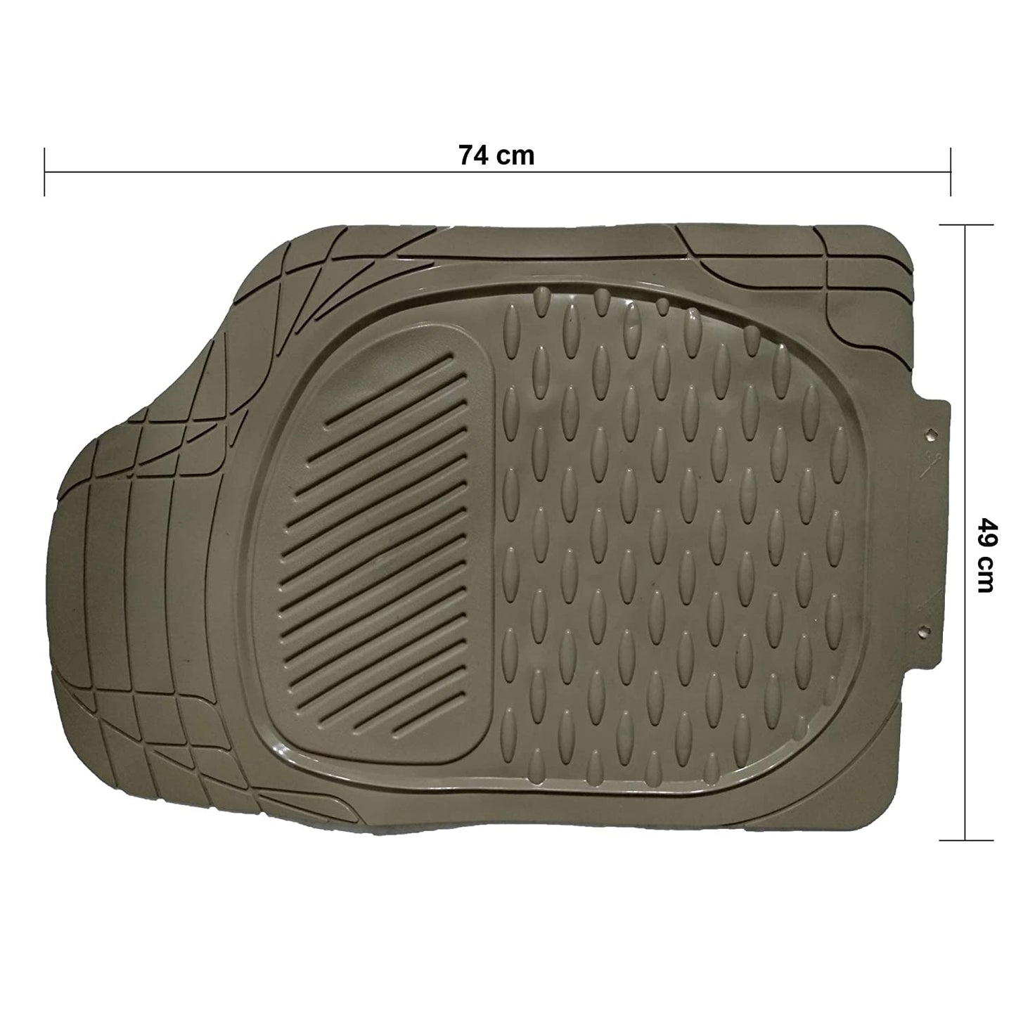 Oshotto (6255) Anti Skid Rubber Car Foot Mat for All Cars (Set of 5, Beige)